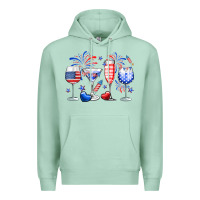 Seafoam 4th of July wine glasses Premium Hoodie - Neo Western