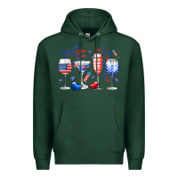 Sports Green 4th of July wine glasses Premium Hoodie - Neo Western