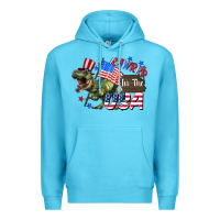 Ocean Blue Rawrrr in the USA 4th of july Premium Hoodie - CowGirlArtShop