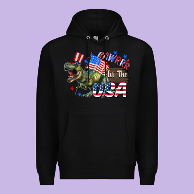 Rawrrr In The Usa 4th Of July Premium Hoodie Designed By Cowgirlartshop