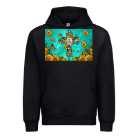 Black bull skull cross skinny metal can holder Urban Hoodie - HRA Design Shop