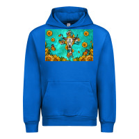 Cobalt bull skull cross skinny metal can holder Urban Hoodie - HRA Design Shop