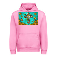 Fuchsia Pink bull skull cross skinny metal can holder Urban Hoodie - HRA Design Shop