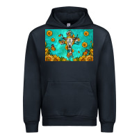 Navy bull skull cross skinny metal can holder Urban Hoodie - HRA Design Shop