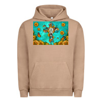 Pigment Burro bull skull cross skinny metal can holder Urban Hoodie - HRA Design Shop