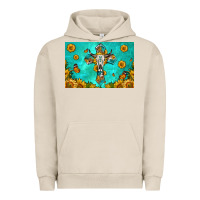 Bull Skull Cross Skinny Metal Can Holder Urban Hoodie | Teevron