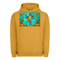 Pigment Peanut Butter bull skull cross skinny metal can holder Urban Hoodie - HRA Design Shop