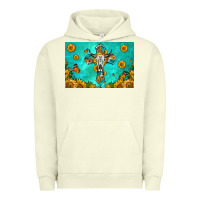 Pigment Pistachio bull skull cross skinny metal can holder Urban Hoodie - HRA Design Shop