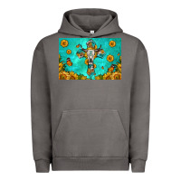 Pigment Tornado bull skull cross skinny metal can holder Urban Hoodie - HRA Design Shop