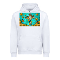 White bull skull cross skinny metal can holder Urban Hoodie - HRA Design Shop
