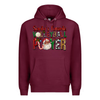 Burgundy afro santa's favorite volleyball player for christ Premium Hoodie - FaDigitalArtStudio