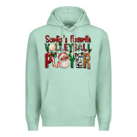 Afro Santa's Favorite Volleyball Player For Christ Premium Hoodie | Teevron