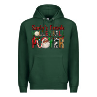 Sports Green afro santa's favorite volleyball player for christ Premium Hoodie - FaDigitalArtStudio
