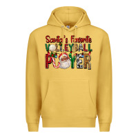 Antique Gold afro santa's favorite volleyball player for christ Premium Hoodie - FaDigitalArtStudio