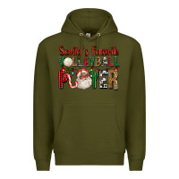 Army Green afro santa's favorite volleyball player for christ Premium Hoodie - FaDigitalArtStudio