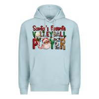 Blue Mist afro santa's favorite volleyball player for christ Premium Hoodie - FaDigitalArtStudio