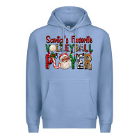 Colony Blue afro santa's favorite volleyball player for christ Premium Hoodie - FaDigitalArtStudio