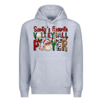 Heather Grey afro santa's favorite volleyball player for christ Premium Hoodie - FaDigitalArtStudio