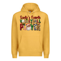 Mustard afro santa's favorite volleyball player for christ Premium Hoodie - FaDigitalArtStudio