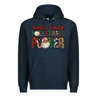 Navy afro santa's favorite volleyball player for christ Premium Hoodie - FaDigitalArtStudio