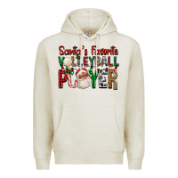 Oatmeal Heather afro santa's favorite volleyball player for christ Premium Hoodie - FaDigitalArtStudio