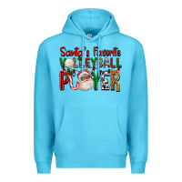 Ocean Blue afro santa's favorite volleyball player for christ Premium Hoodie - FaDigitalArtStudio