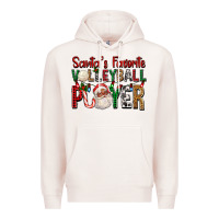Pale Pink afro santa's favorite volleyball player for christ Premium Hoodie - FaDigitalArtStudio
