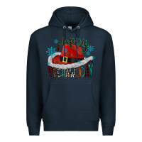 Navy happy yeehawliday Premium Hoodie - CowhideDigitalArt
