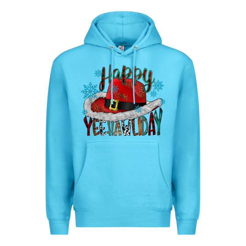Happy Yeehawliday Premium Hoodie by CowhideDigitalArt | Teevron