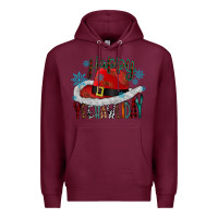 Burgundy happy yeehawliday Premium Hoodie - CowhideDigitalArt