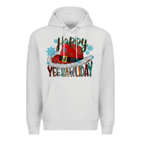 Dove Grey happy yeehawliday Premium Hoodie - CowhideDigitalArt
