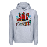 Heather Grey happy yeehawliday Premium Hoodie - CowhideDigitalArt