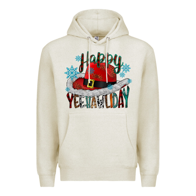 Happy Yeehawliday Premium Hoodie by CowhideDigitalArt | Teevron