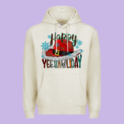 Happy Yeehawliday Premium Hoodie Designed By Cowhidedigitalart