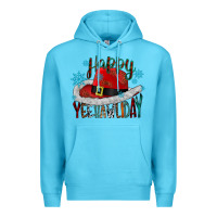 Ocean Blue happy yeehawliday Premium Hoodie - CowhideDigitalArt