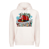 Pale Pink happy yeehawliday Premium Hoodie - CowhideDigitalArt