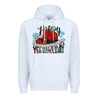 White happy yeehawliday Premium Hoodie - CowhideDigitalArt