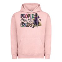 Pigment Salmon people give me the creeps Urban Hoodie - CowhideDigitalArt