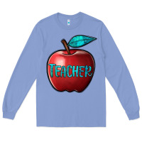 Colony Blue apple teacher Long Sleeve Tee - BarkalooDesign