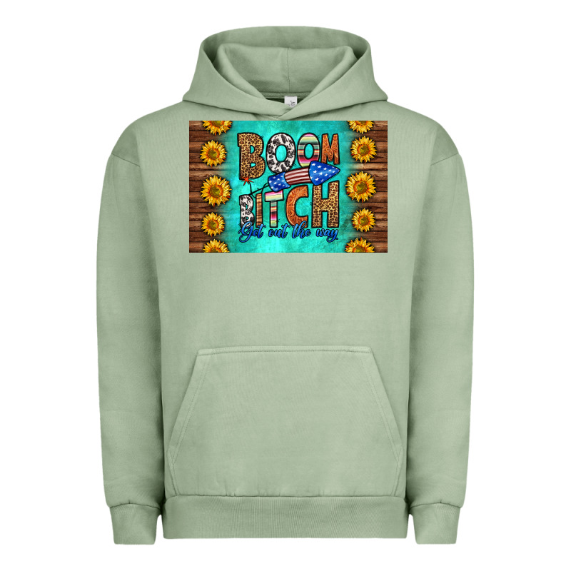 Boom Bitch Get Out The Way Skinny Metal Can Holder Urban Hoodie by HRA Design Shop | Teevron