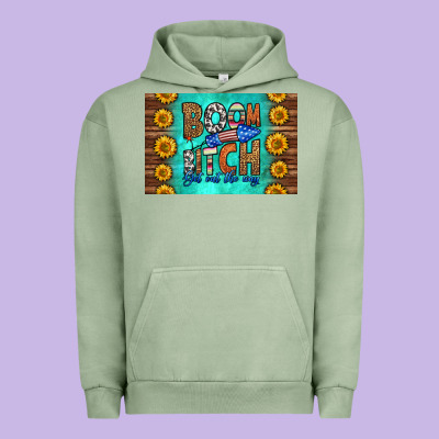 Boom Bitch Get Out The Way Skinny Metal Can Holder Urban Hoodie Designed By Hra Design Shop