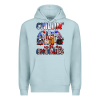 Blue Mist Chillin' with my gnomies 4th of July Premium Hoodie - CowGirlArtShop