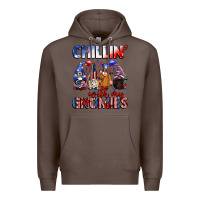 Coffee Chillin' with my gnomies 4th of July Premium Hoodie - CowGirlArtShop