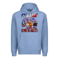 Colony Blue Chillin' with my gnomies 4th of July Premium Hoodie - CowGirlArtShop