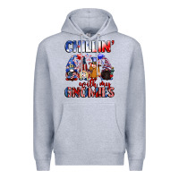 Heather Grey Chillin' with my gnomies 4th of July Premium Hoodie - CowGirlArtShop