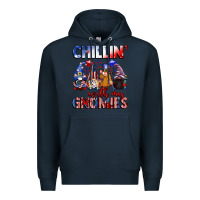 Navy Chillin' with my gnomies 4th of July Premium Hoodie - CowGirlArtShop