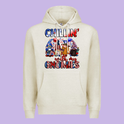 Chillin' With My Gnomies 4th Of July Premium Hoodie Designed By Cowgirlartshop