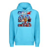 Ocean Blue Chillin' with my gnomies 4th of July Premium Hoodie - CowGirlArtShop