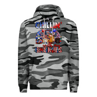 Slate Camo Chillin' with my gnomies 4th of July Premium Hoodie - CowGirlArtShop