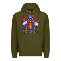 Army Green 4th of July America ice creams Premium Hoodie - Neo Western